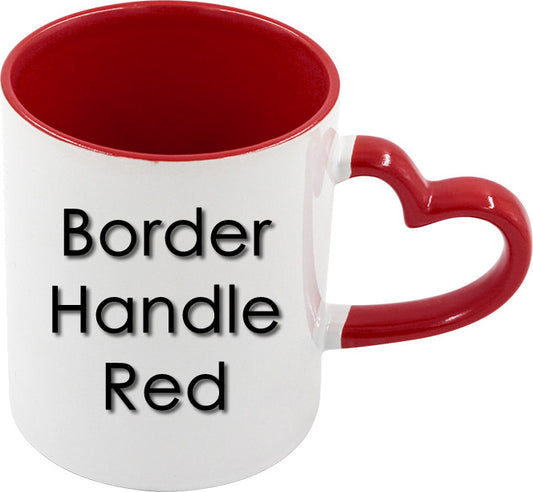 11oz Sublimation Coffee Mugs – Heart Handle Two-Tone Red (12 Pack)