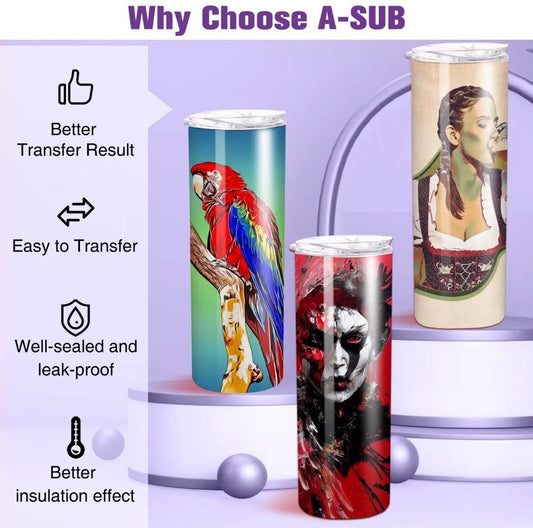 20oz Sublimation Skinny Tumblers – Premium Blank Stainless Steel (20 Pack)